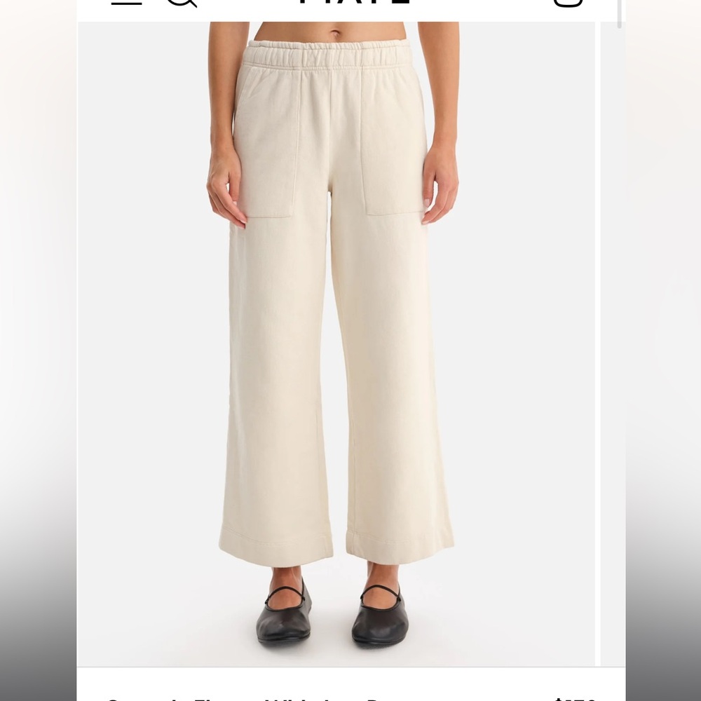 NWT MATE Organic Fleece Wode Leg Pant size L